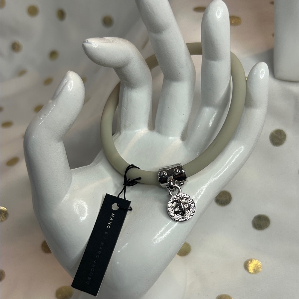 Marc Jacobs Cream Bracelet with Silver Charm